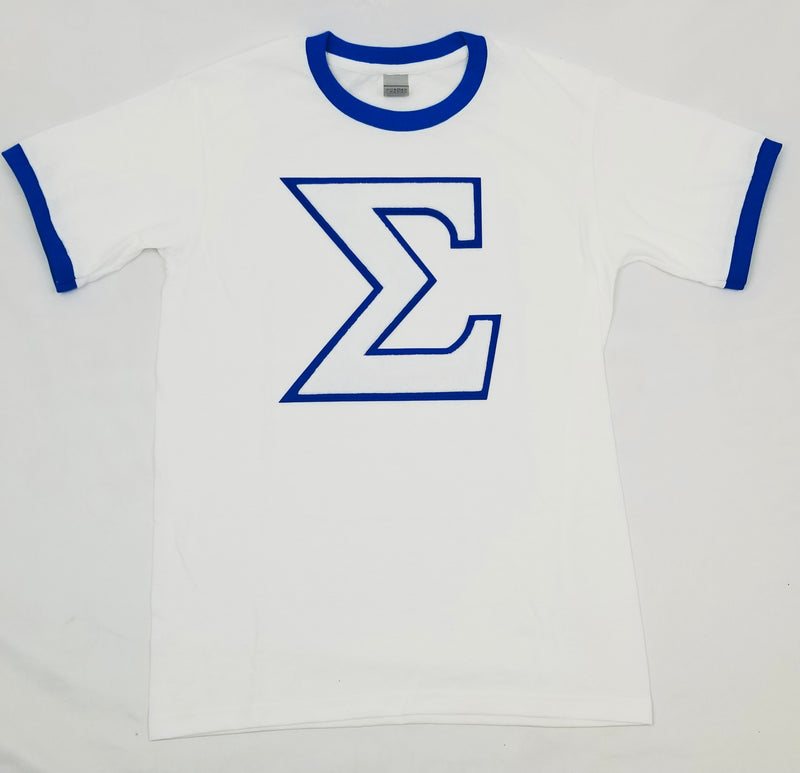 Sigma Premium Chenille letter ringer t shirt