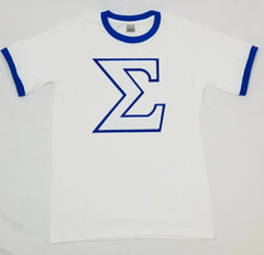 Sigma Premium Chenille letter ringer t shirt