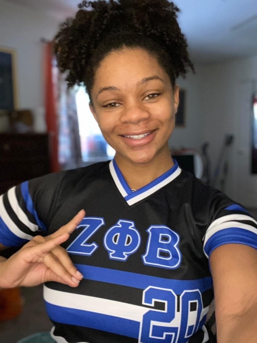 Zeta Phi Beta Black Striped Baseball Jersey