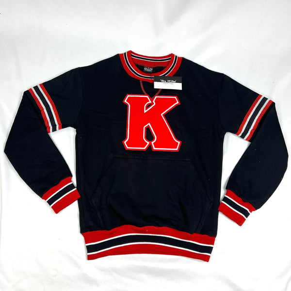 Kappa Black/Red Chenille Crewneck