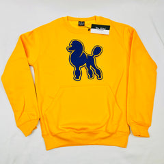 Poodle Gold Chenille Pocket Crewneck
