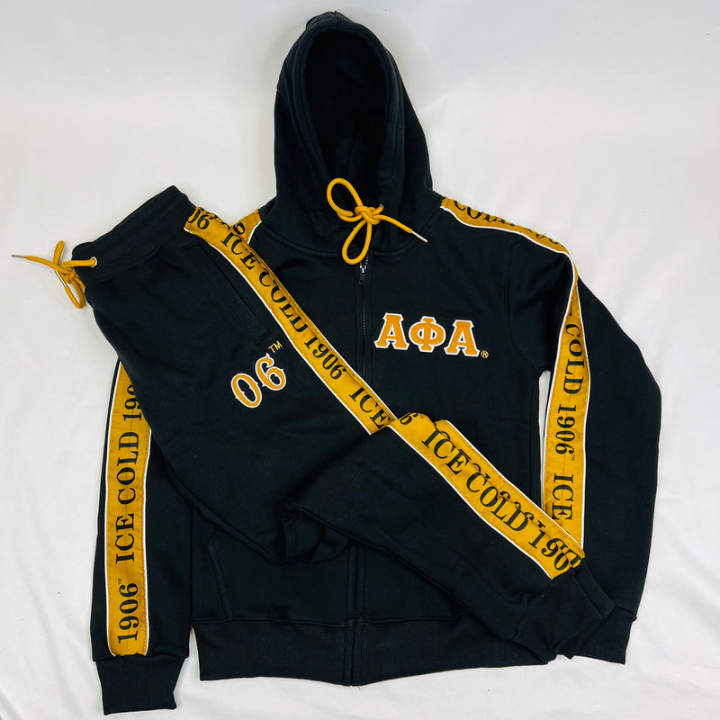 Alpha Black Tapered Sweatsuit Joggers