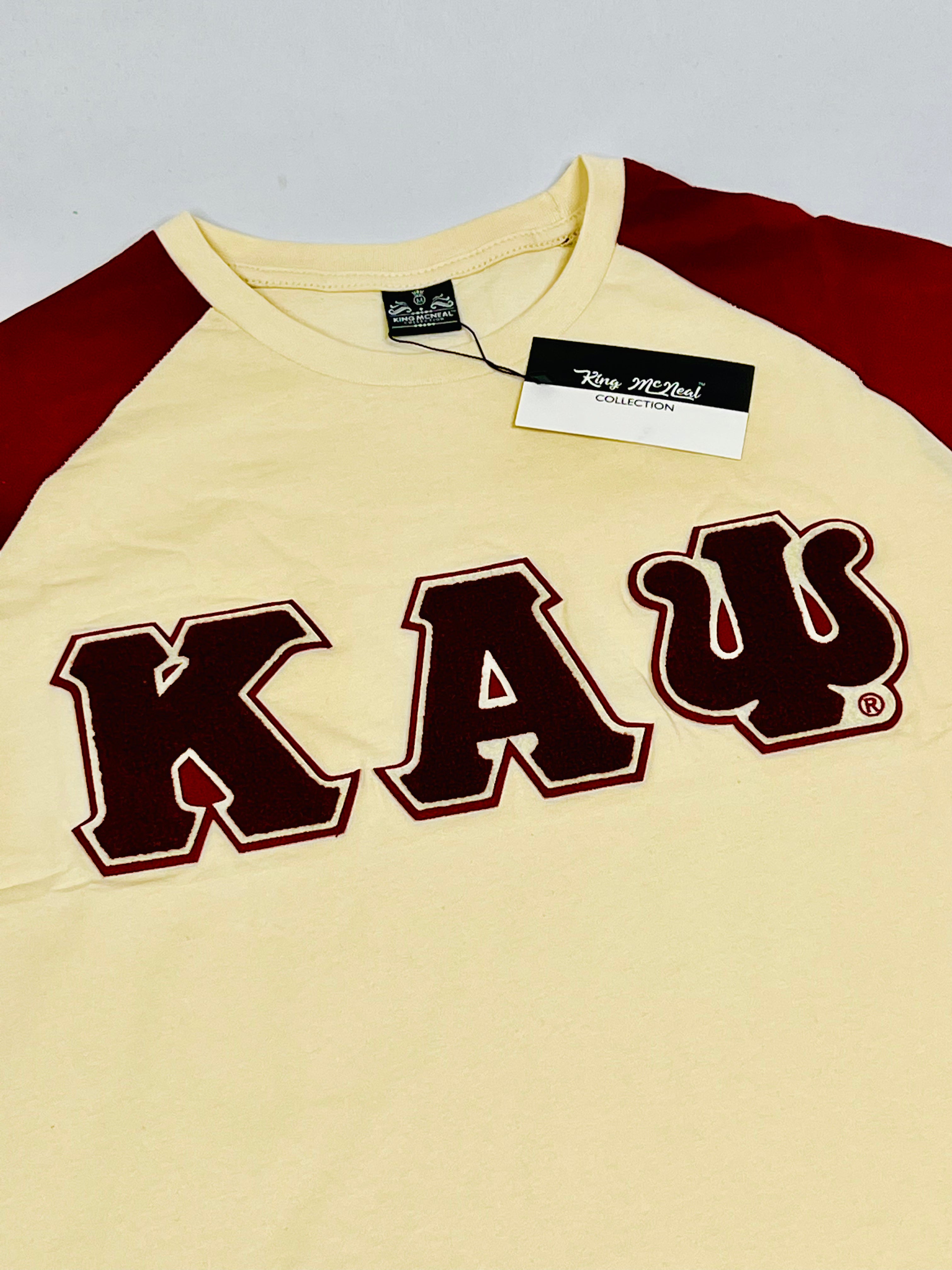 Kappa Kream Premium Chenille Letter Raglan T-Shirt
