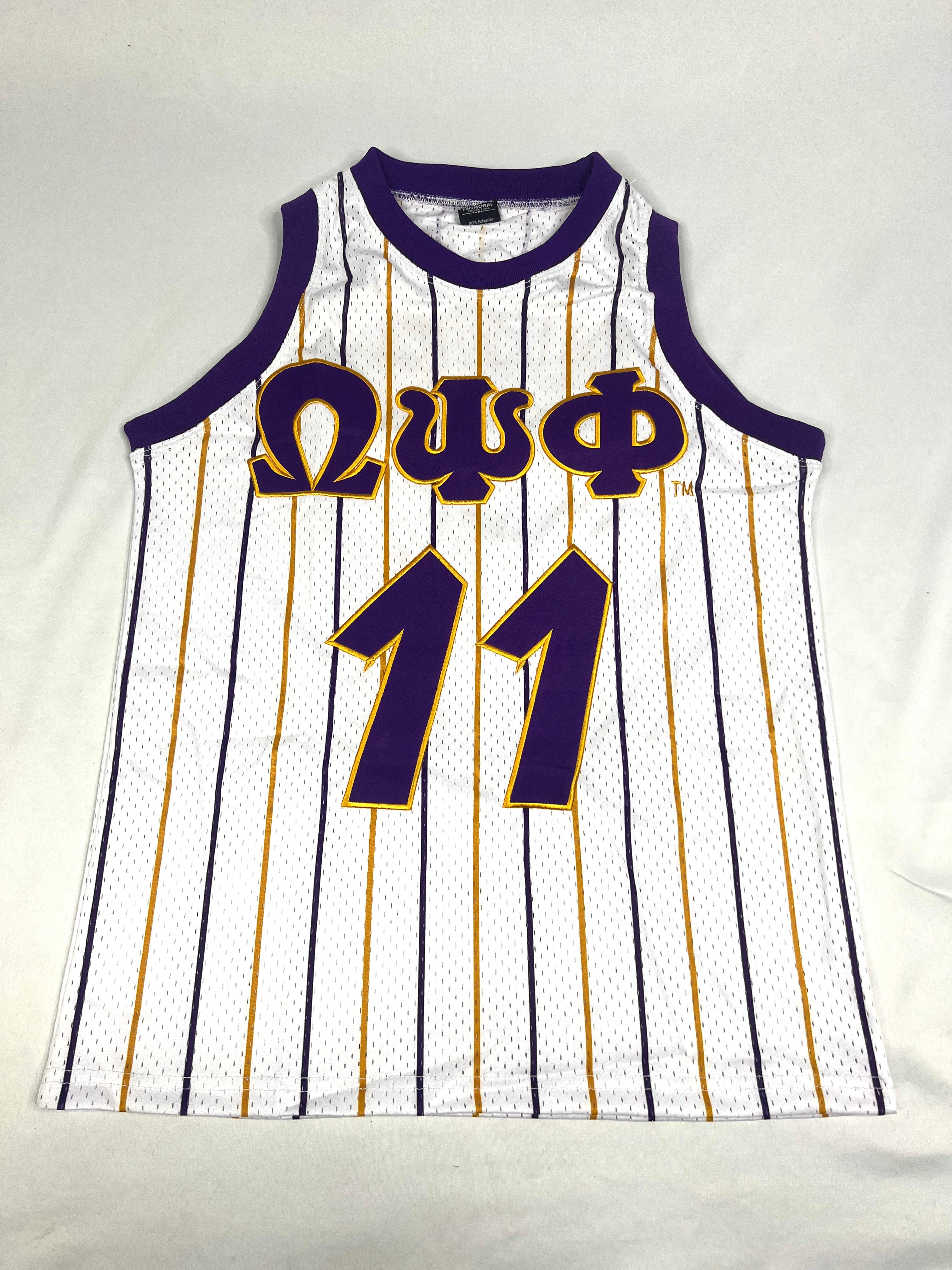 Omega White Pinstripe Basketball Jersey