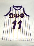 Omega White Pinstripe Basketball Jersey