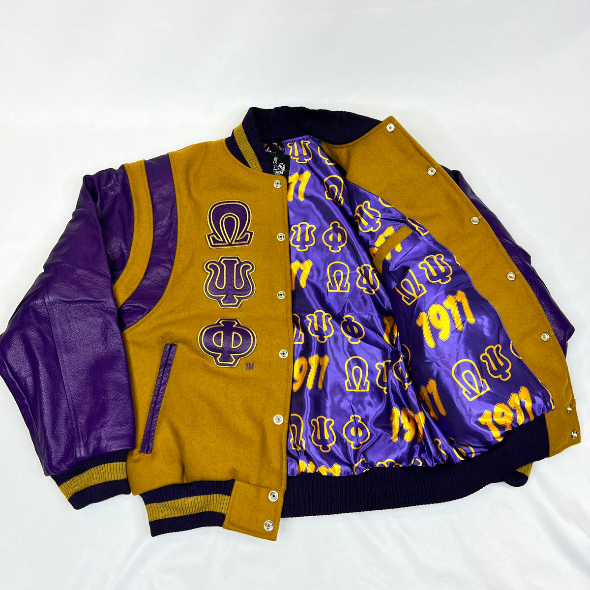 Omega Old Gold Wool Letterman Jacket