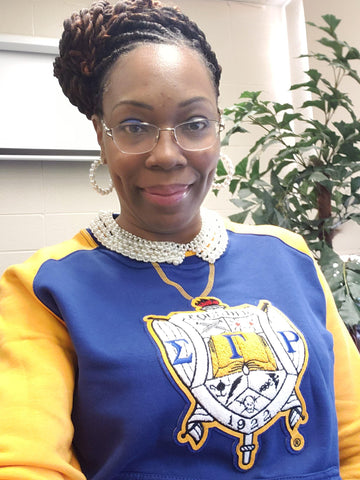 SGRho Chenille Crest Pocket Crewneck