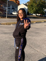 SGRho Black Tapered Sweatsuit Jacket (Unisex Size)