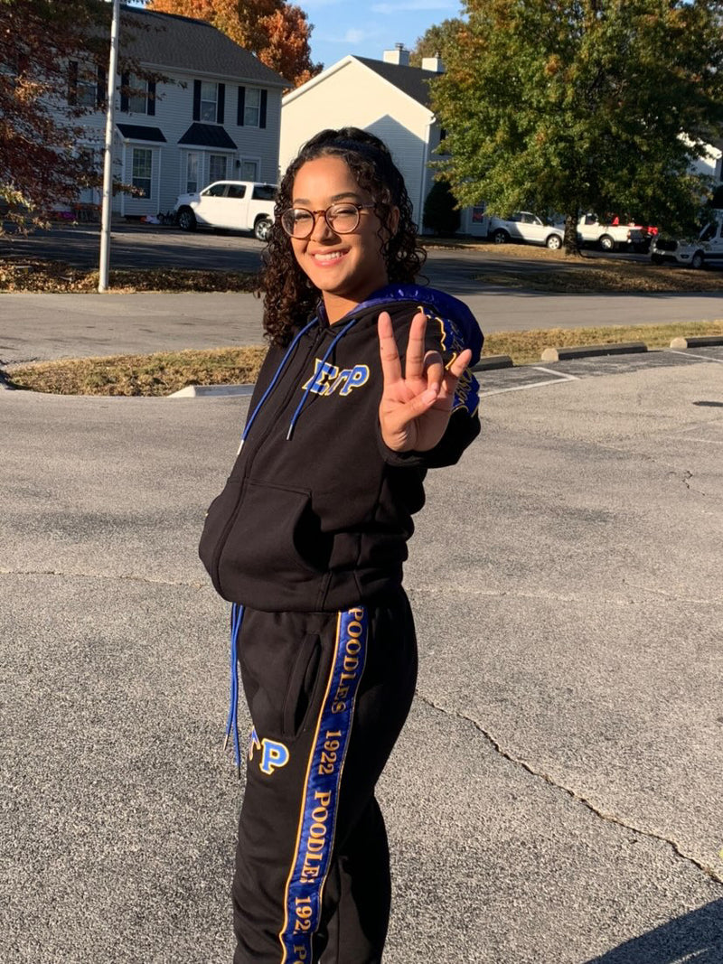 SGRho Black Tapered Sweatsuit Jacket (Unisex Size)