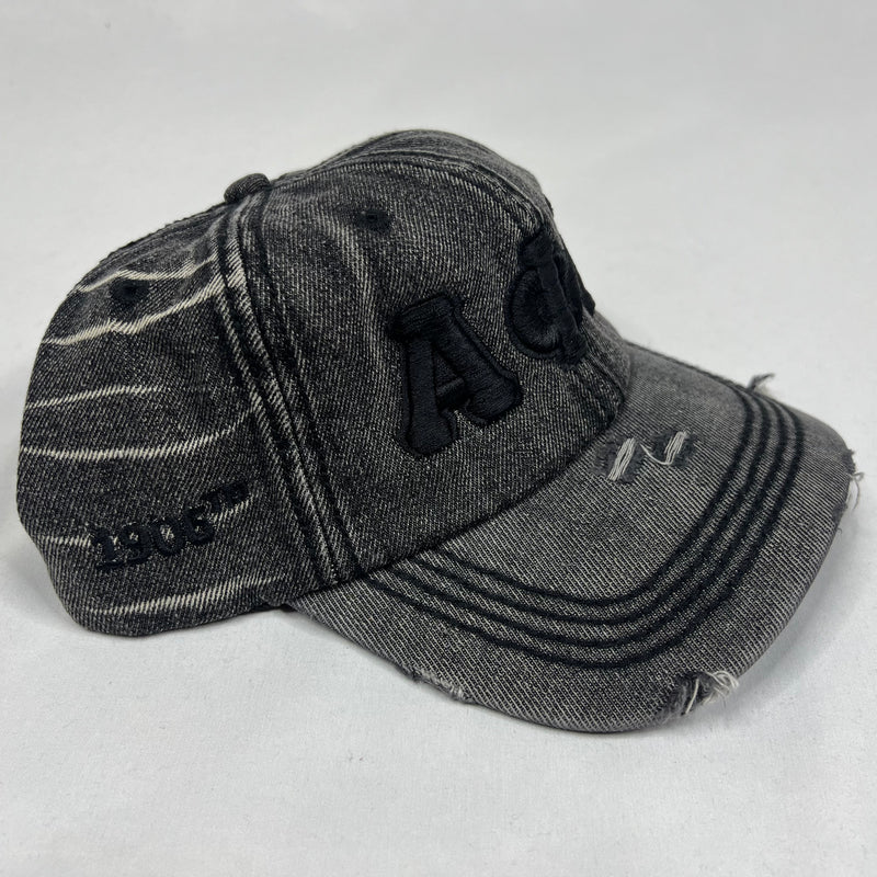 Alpha black on black denim Dad Hat