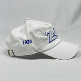 White Zeta Phi Beta Distressed Hat