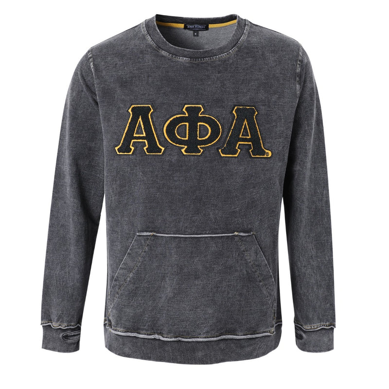 Alpha Denim Chenille Crewneck
