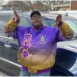 Omega Psi Phi Faded Bomber Jacket