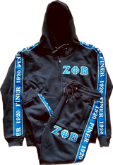 Zeta Black Tapered Sweatsuit Jacket (Unisex Size)