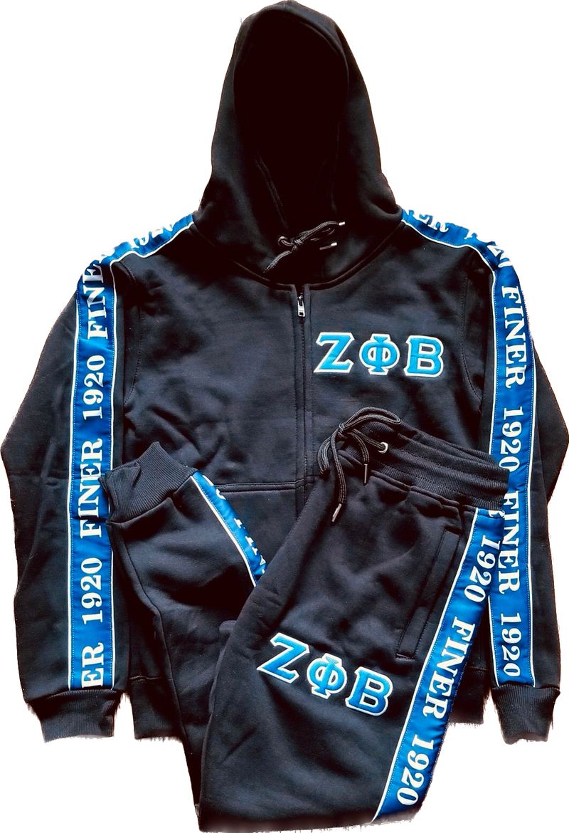 Zeta Black Tapered Sweatsuit Jacket (Unisex Size)