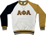 Alpha Nuetral Opposite Sleeve Crest Chenille Crewneck