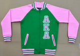 AKA Green Varsity Fleece Letterman Jacket (Unisex Size)