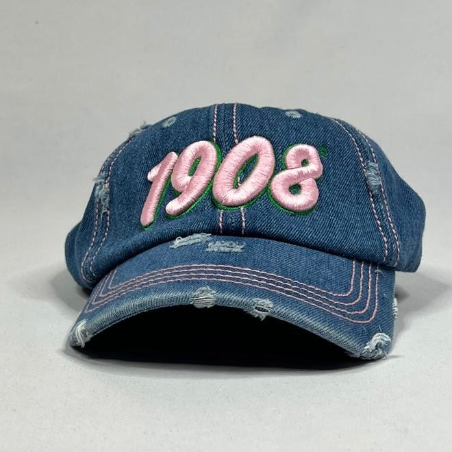 1908 Distressed Denim Hat