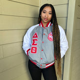Grey Delta Bomber Jacket Custom Lining
