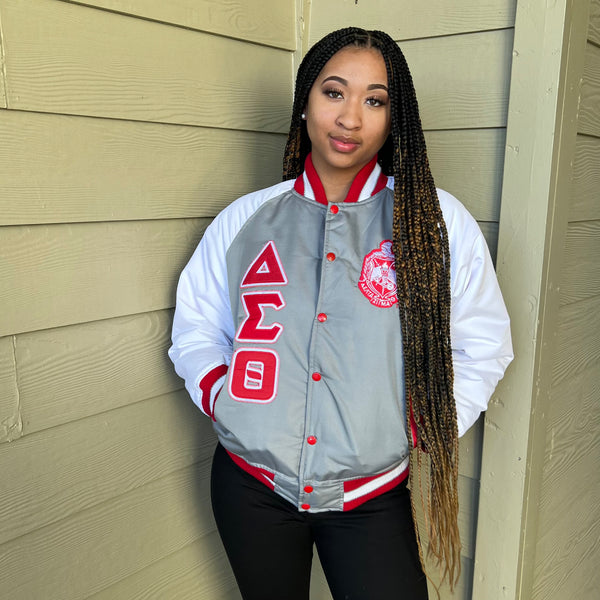 Grey Delta Bomber Jacket Custom Lining