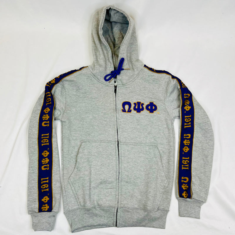 Omega Psi Phi Grey Tapered Sweatsuit Jacket