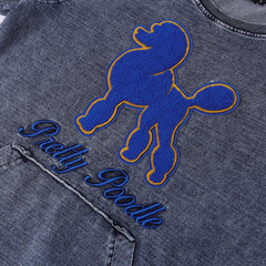 SGRho Chenille Poodle Denim Pocket Crewneck