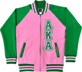 AKA Pink Fleece Letterman Jacket (Unisex Size)