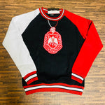 Delta Black Crest Chenille Crewneck