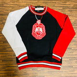 Delta Black Crest Chenille Crewneck