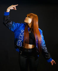 Zeta Black Faded Bomber Jacket (No Back Logo)