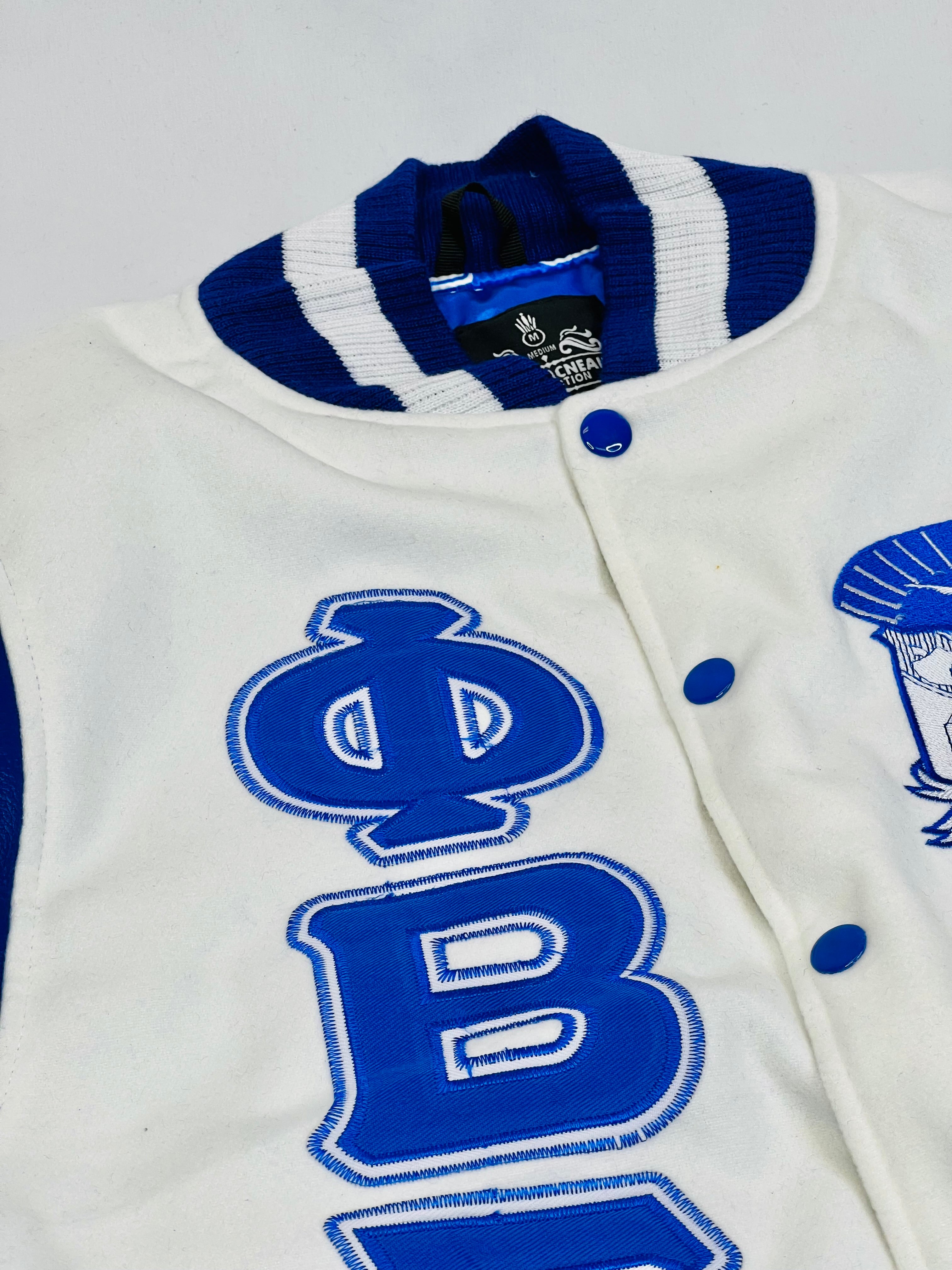 Sigma White Wool And Leather Letterman Jacket