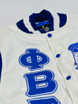 Sigma White Wool And Leather Letterman Jacket