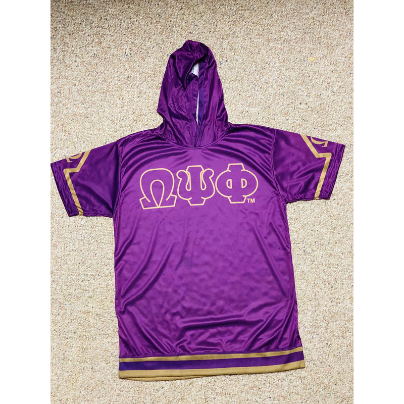 “ΩΨΦ” Omega Psi Phi Dri-Fit Short Sleeve Hoodie