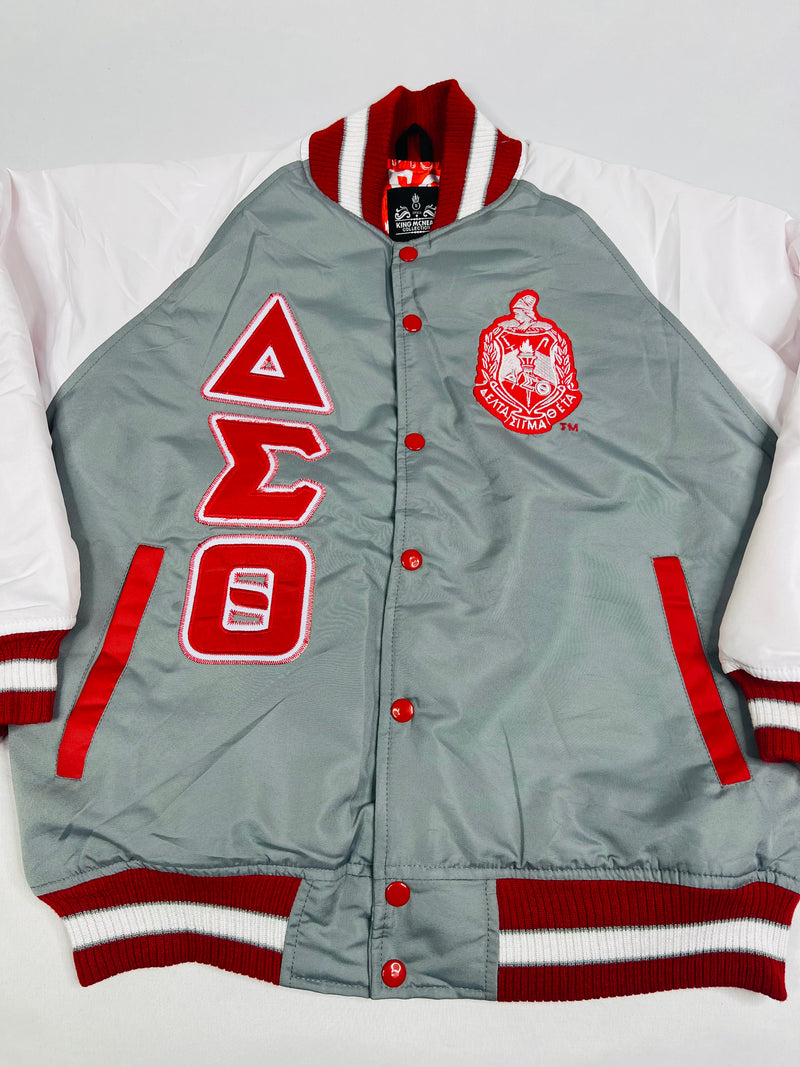 Grey Delta Bomber Jacket Custom Lining