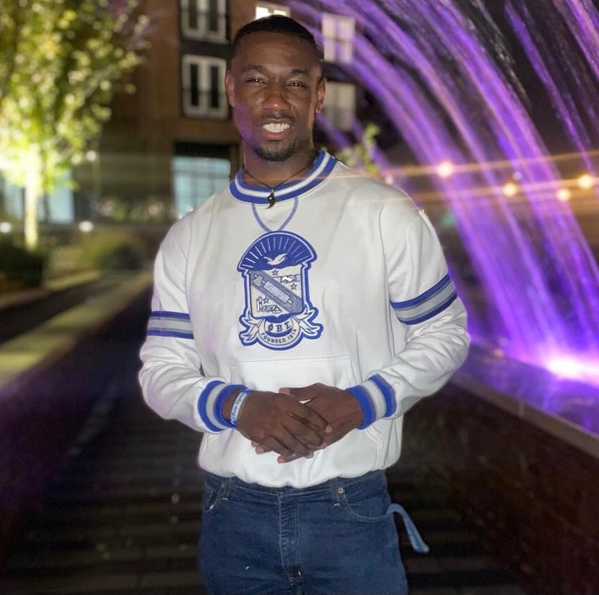 Phi Beta Sigma White Crest Chenille Crewneck