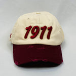 “1911” Kappa Alpha Psi Kream & Krimson distressed hat