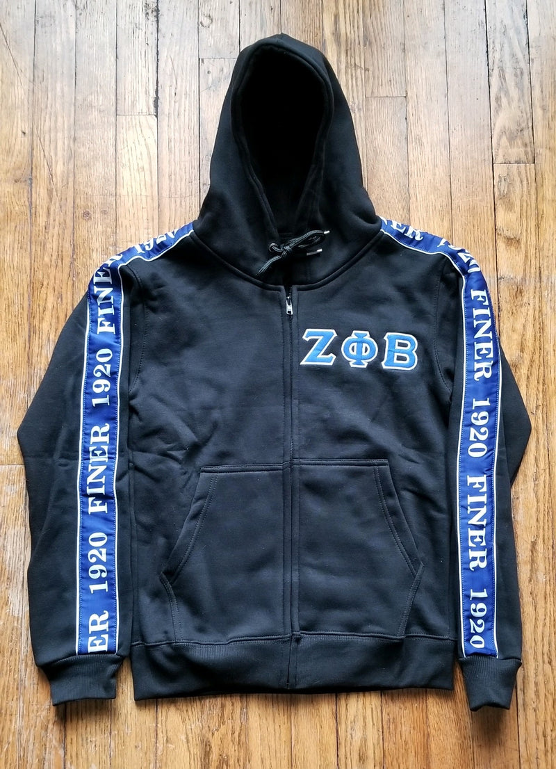 Zeta Black Tapered Sweatsuit Jacket (Unisex Size)
