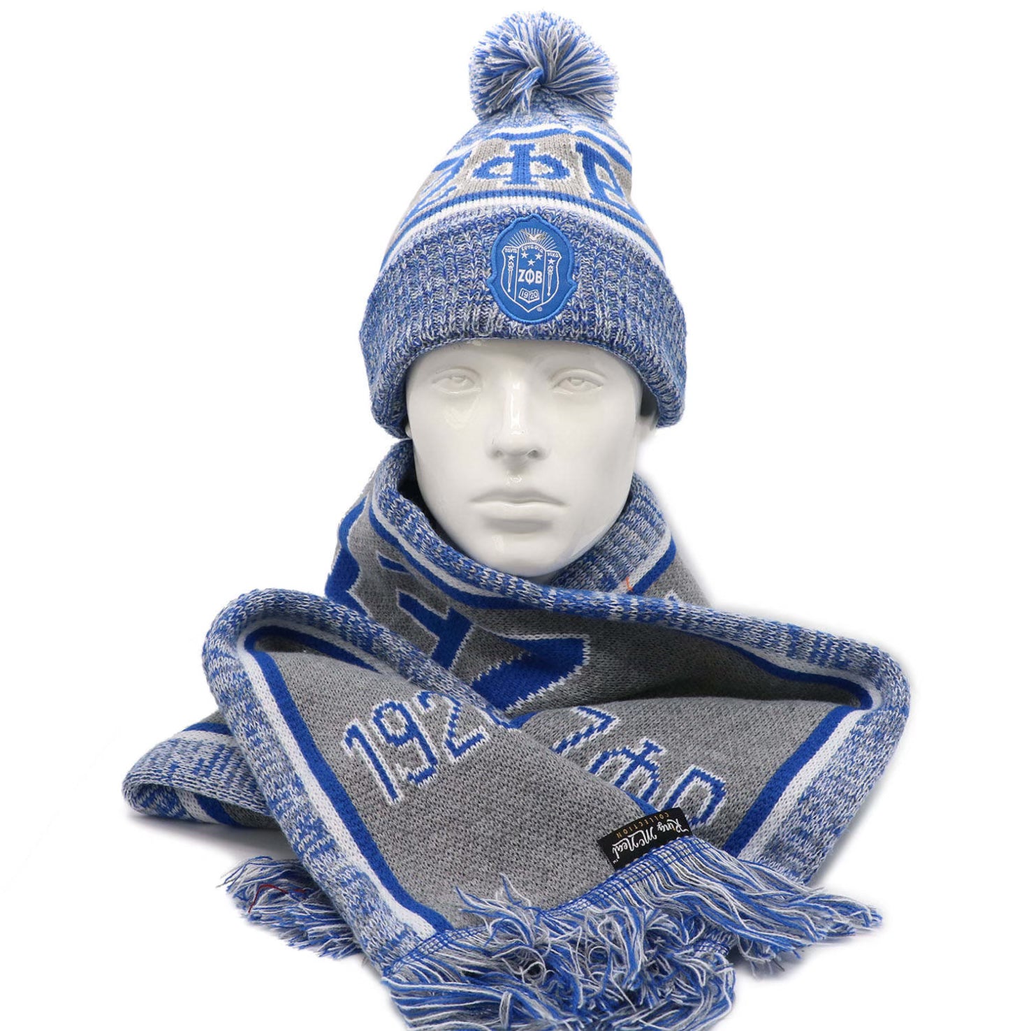Zeta Grey Crest Scarf and Hat Set – The King McNeal Collection