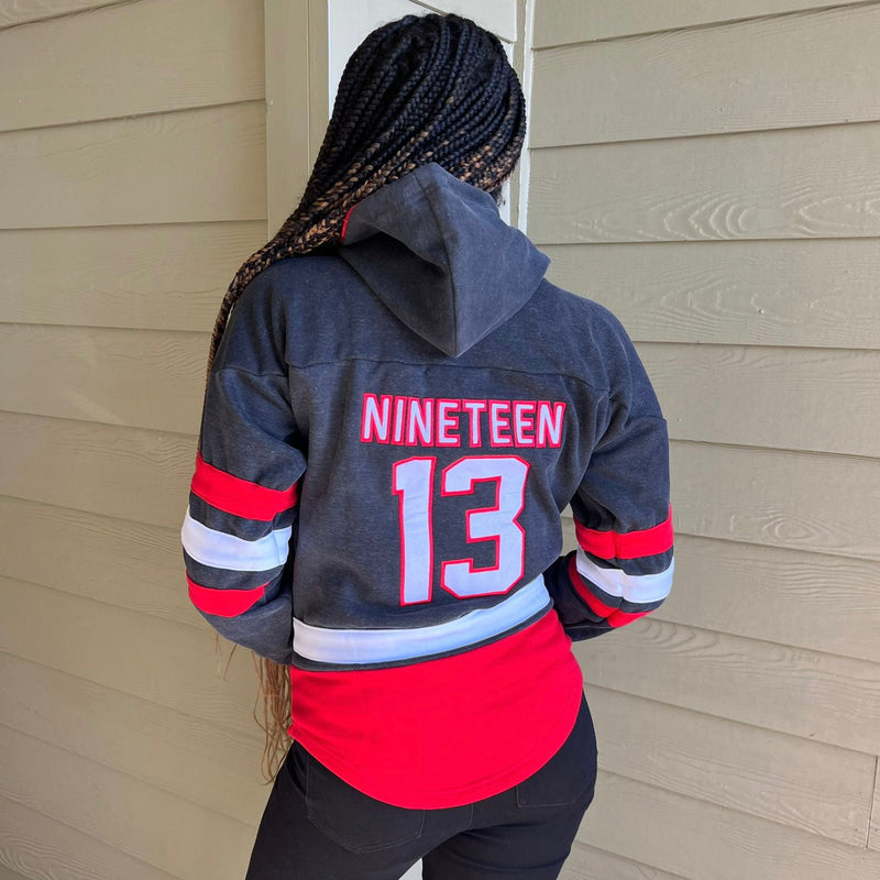 Delta Black Acid Wash Hockey Hoodie Unisex