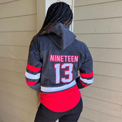 Delta Black Acid Wash Hockey Hoodie Unisex