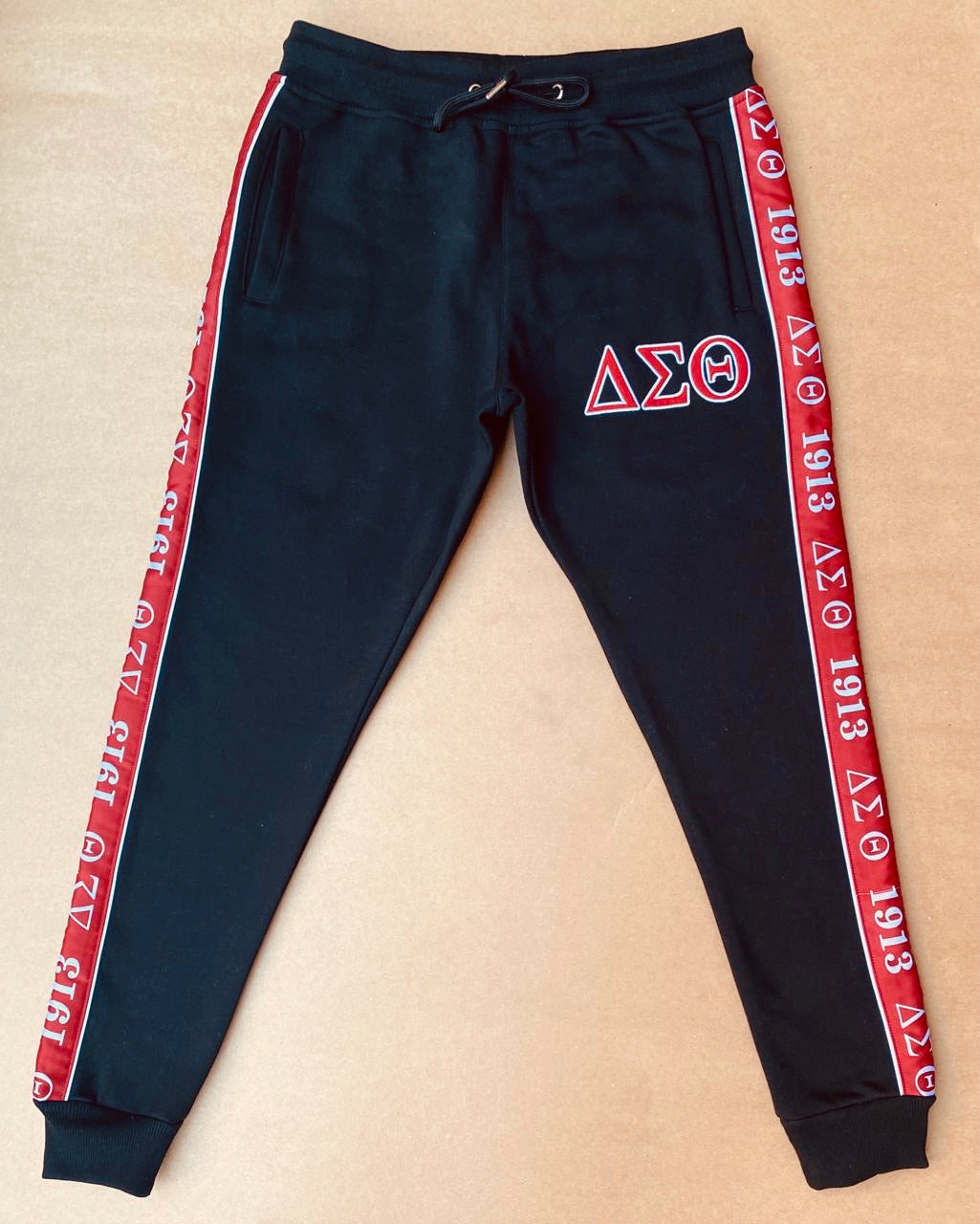 Delta Black Tapered Joggers (Unisex Size)