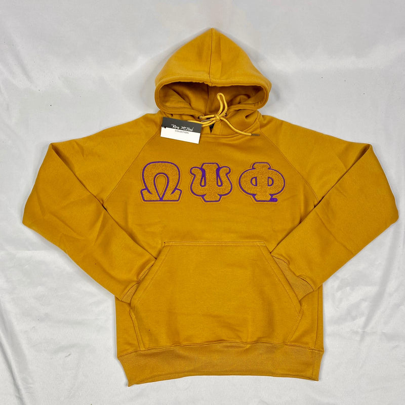 Omega Gold Letter Chenille Hoodie