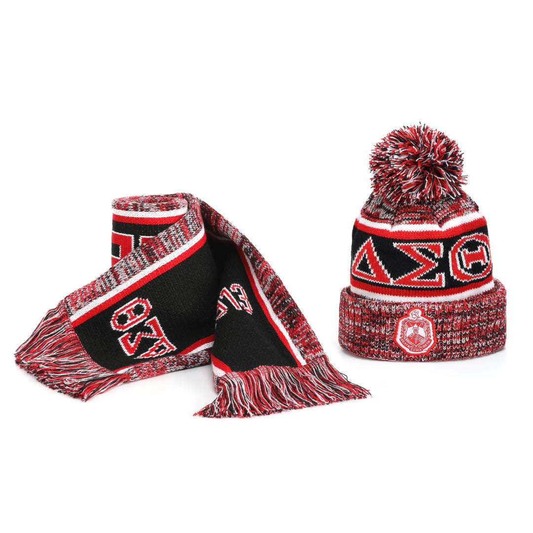 Delta Black Scarf And Hat Set