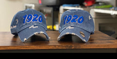 1920 Denim Zeta Phi Beta Distressed Hat