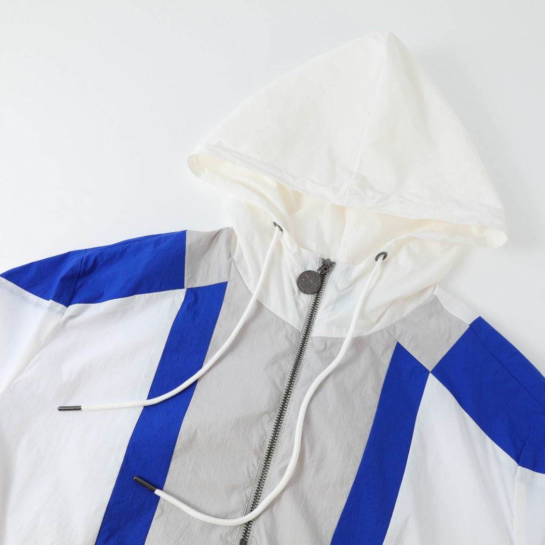 Zeta White Half Zip Windbreaker Jacket