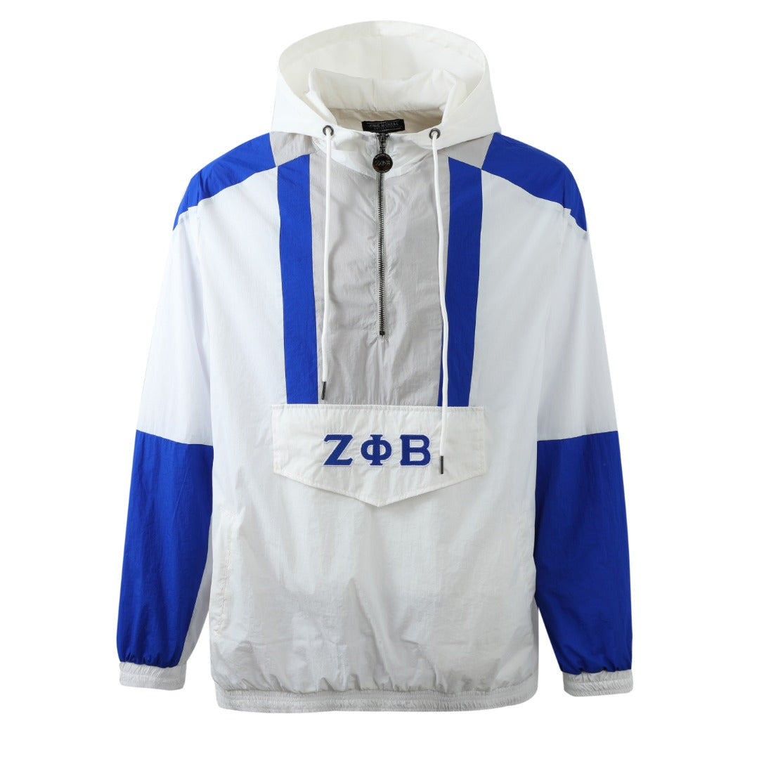 Zeta White Half Zip Windbreaker Jacket