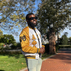 Alpha White Satin Bomber Jacket
