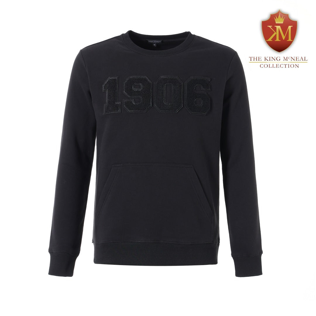 Alpha 1906 Black on Black Chenille Crewneck