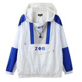 Zeta White Half Zip Windbreaker Jacket