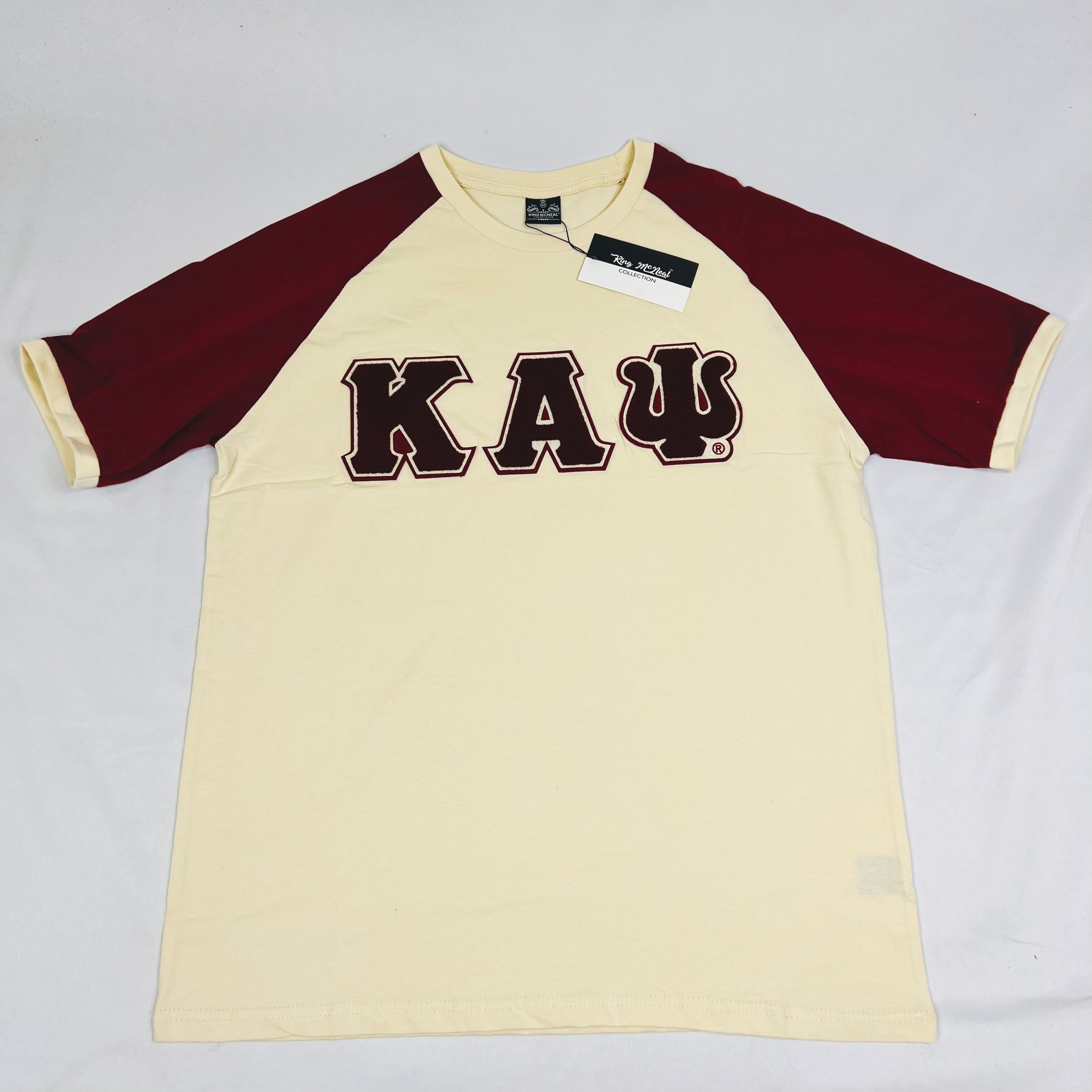 Kappa Kream Premium Chenille Letter Raglan T-Shirt